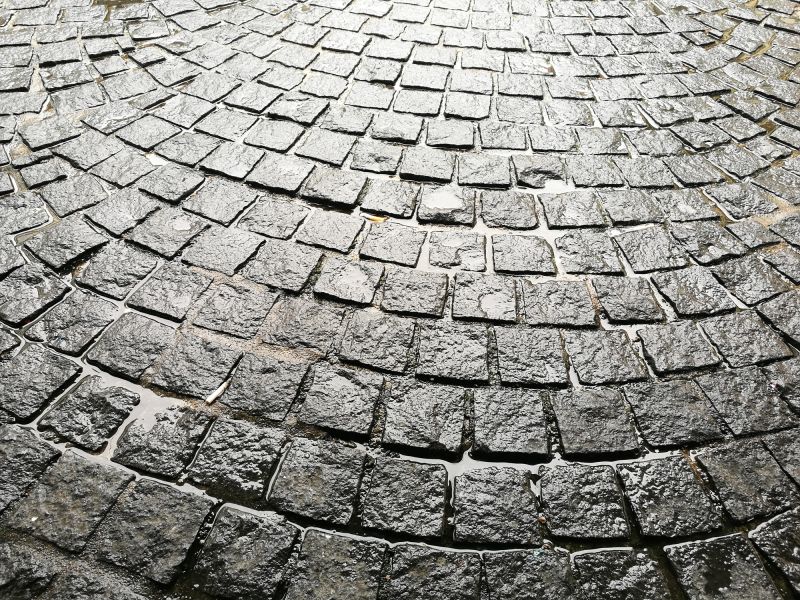 Walkway with Stamped Concrete